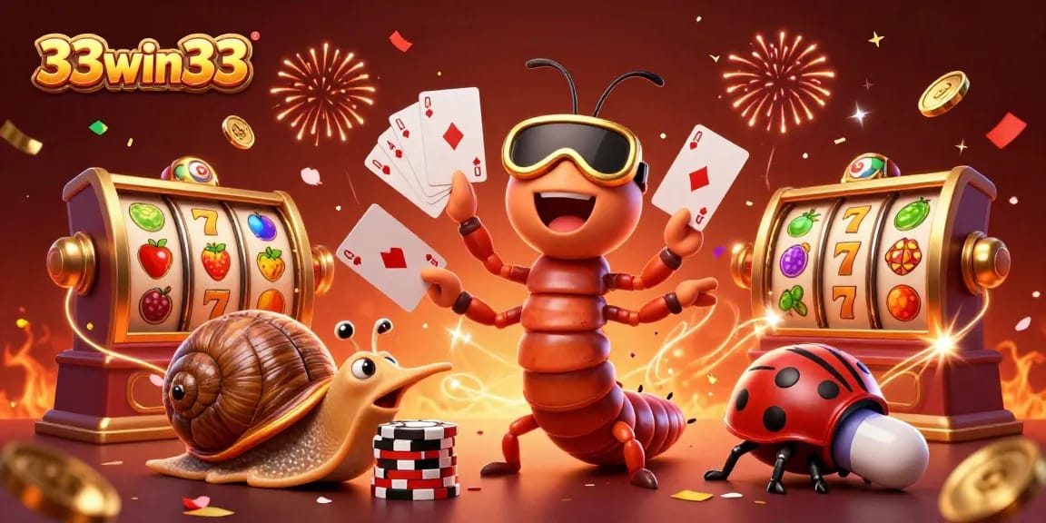 Experience vibrant gaming action at 33win33 with festive slot reels and strategic winning elements.
