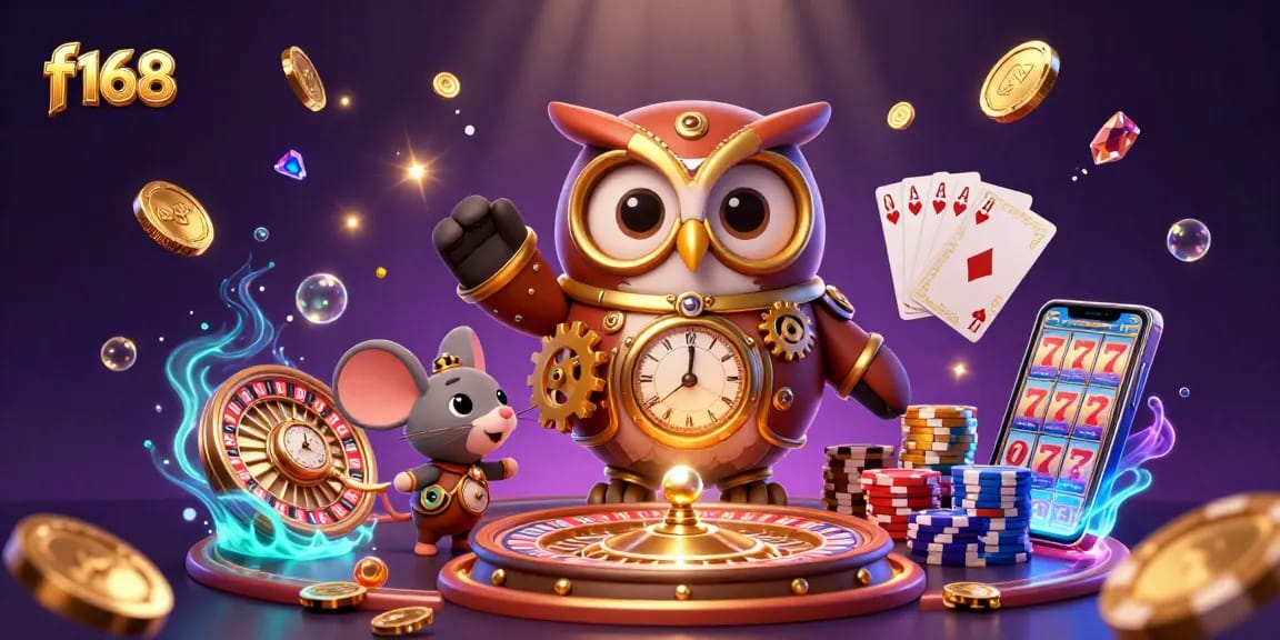 Experience thrilling gameplay at f168 with a vibrant casino scene full of winning elements!