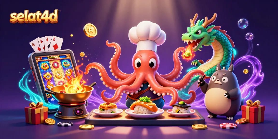 Experience excitement with selat4d games featuring 3D cartoon characters and vibrant casino elements!