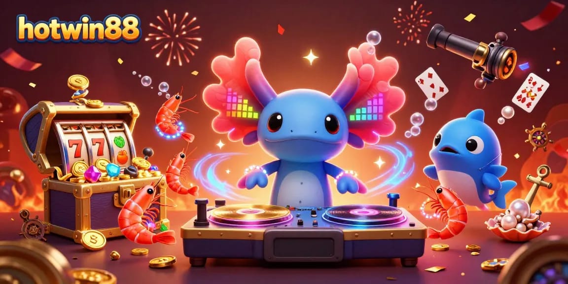 Engage with hotwin88 through dynamic gaming scenes featuring a vibrant 3D casino underwater.