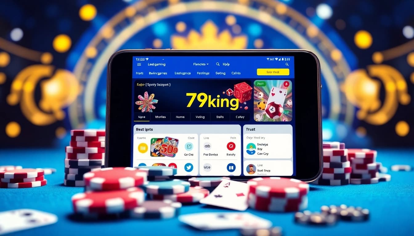 Een aantrekkelijke interface van het online gokplatform 79king die casinospellen toont, met een levendige sfeer.