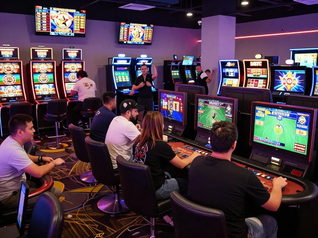 Tante77 online gaming experience with diverse players in vibrant digital casino.