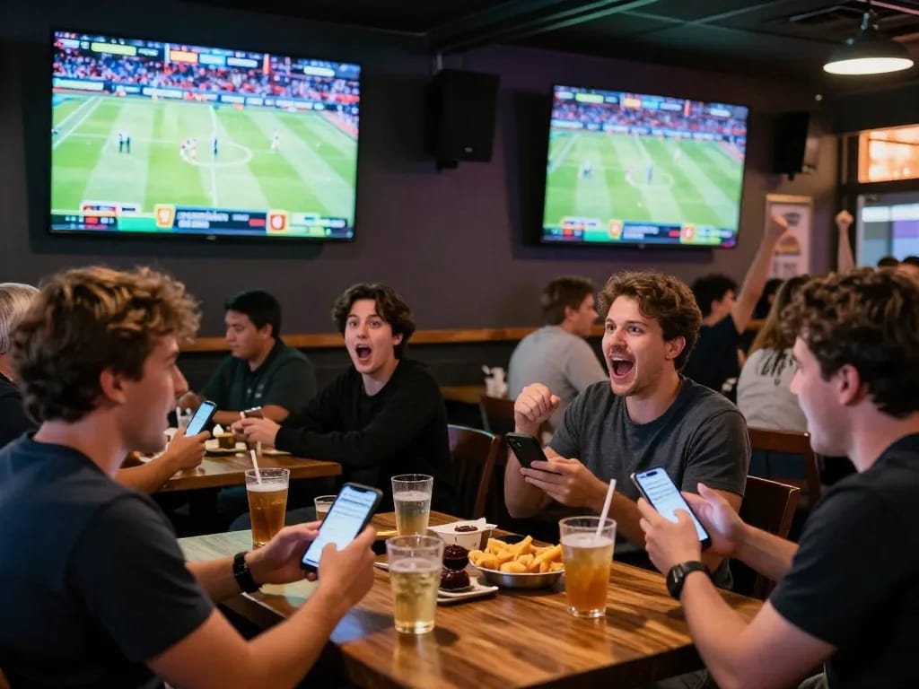 Soi keo nha cai in an exciting sports betting atmosphere with fans cheering while placing bets.