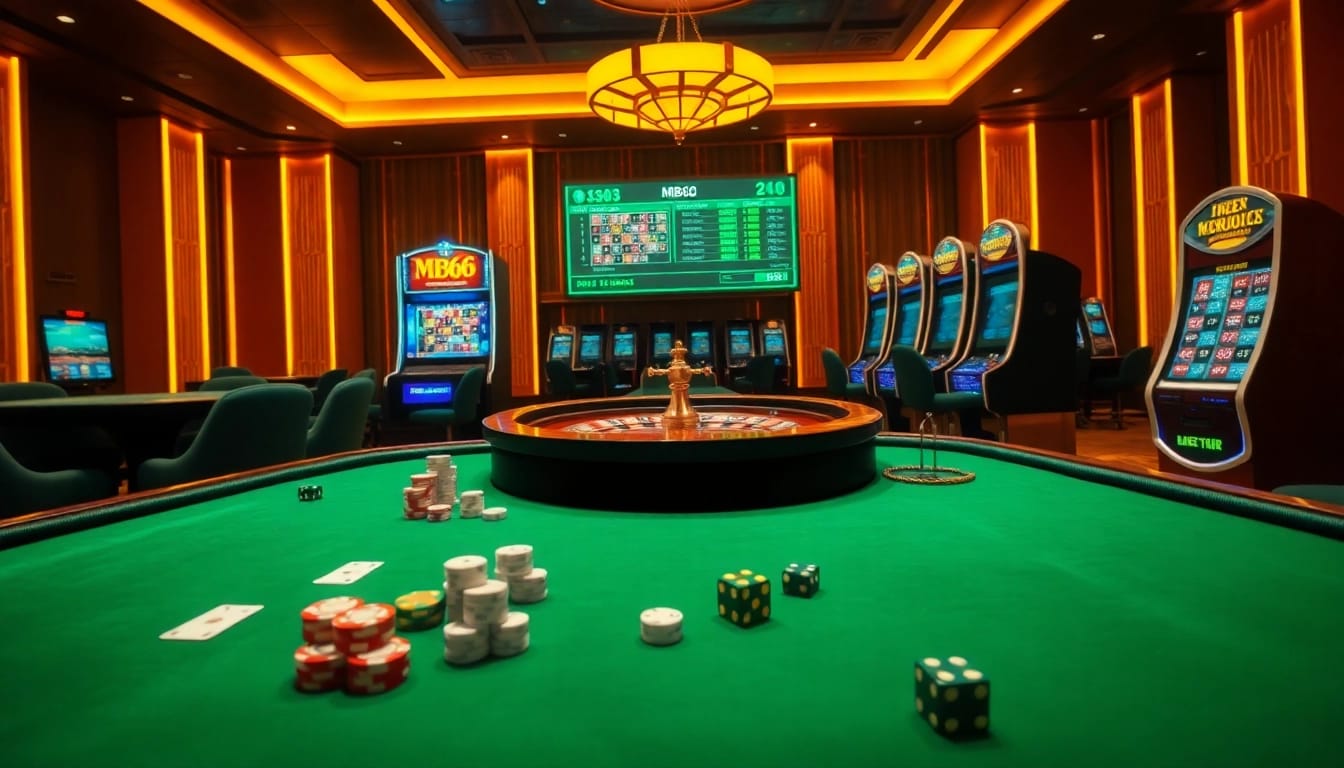 Join the thrilling experience at MB66's high-stakes casino tables filled with vibrant excitement.
