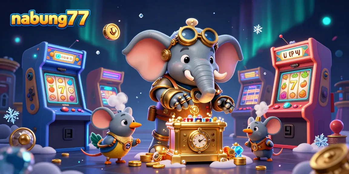 Spin to win big with nabung77's vibrant slot experience featuring a steampunk elephant!