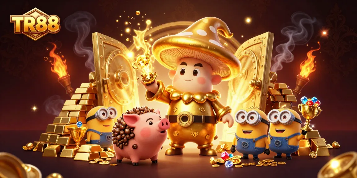 Experience exhilarating gaming with TR88's vibrant characters in a luxurious casino setting.