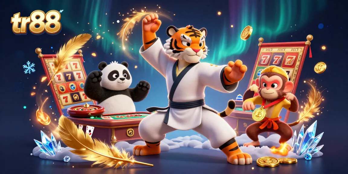 Get ready to win big with tr88 in this vibrant casino-themed 3D illustration featuring fun characters and dynamic gaming elements!