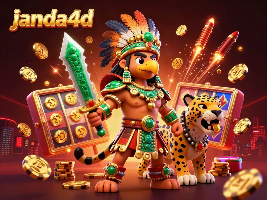 Rasakan keseruan permainan di janda4d dengan pejuang Aztec dan simbol keberuntungan yang berkilauan.