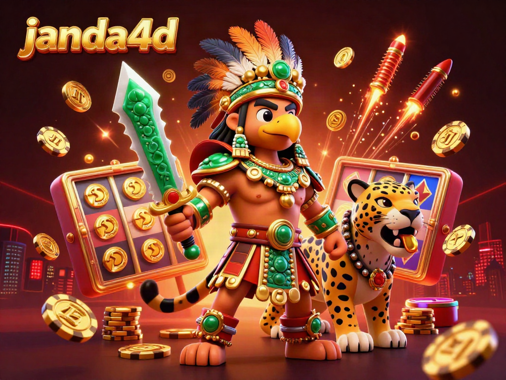 Rasakan keseruan permainan di janda4d dengan pejuang Aztec dan simbol keberuntungan yang berkilauan.