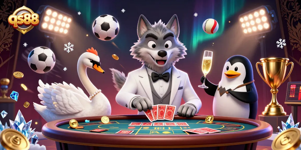 Experience the excitement of qs88 with dynamic casino gaming featuring cartoon characters in a luxurious 3D scene.