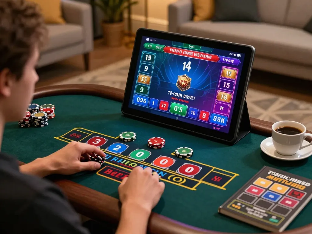Player enjoying live baccarat on Go88 app in a cozy setting, emphasizing responsible gaming.