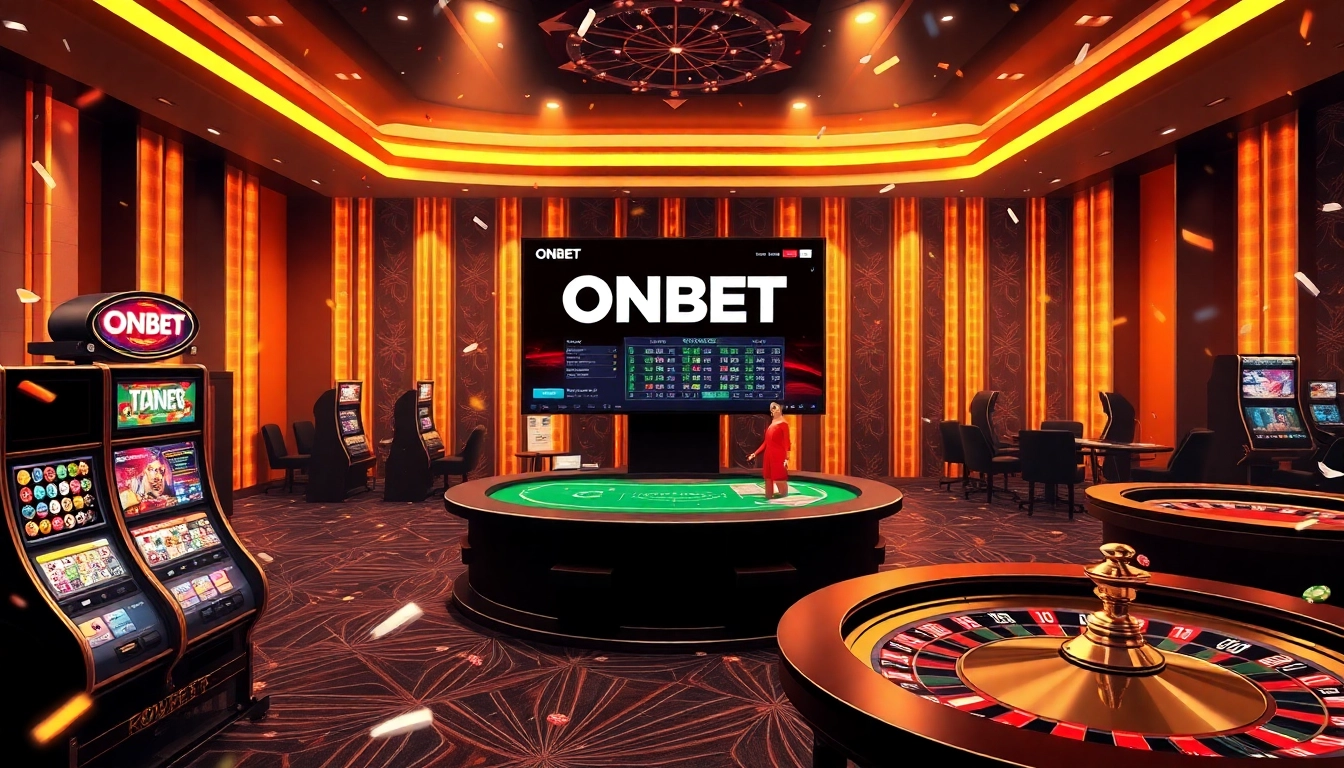Experience thrilling gameplay on ONBET with vibrant slot machines and interactive poker tables.