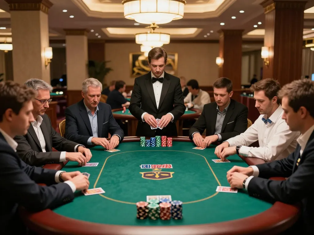 Players engage in high-stakes poker at XX88 casino, showcasing strategy and luxury.