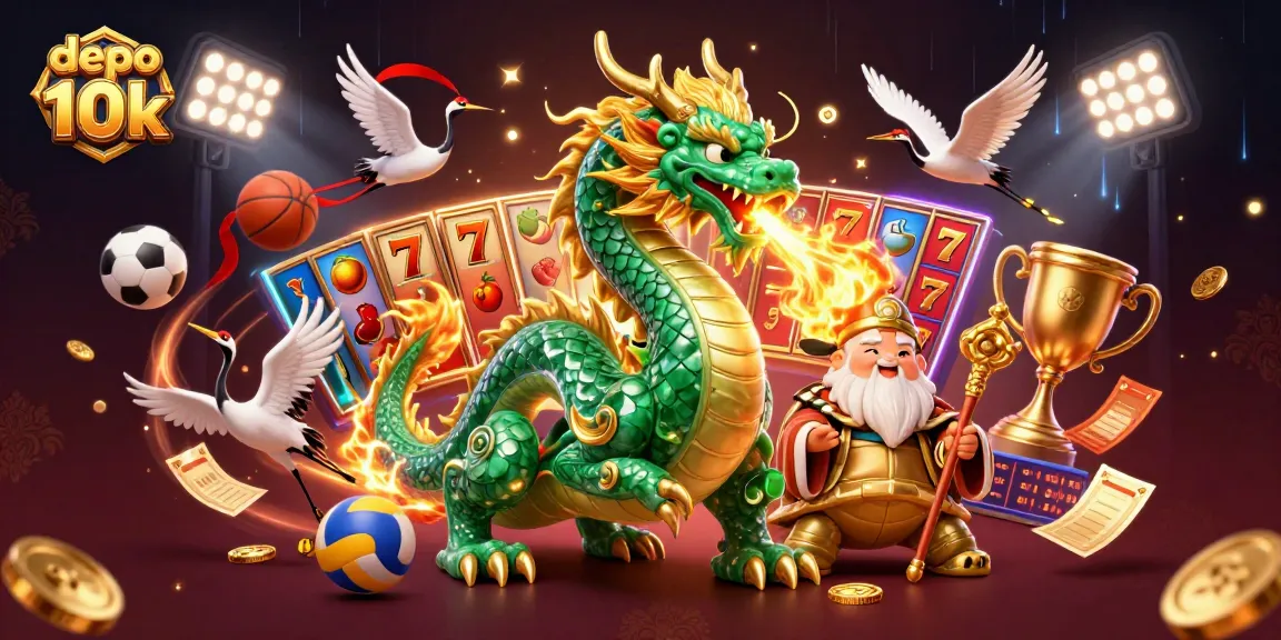 Engage with exciting games at depo 10k, featuring vibrant slot machines and dynamic gaming action.
