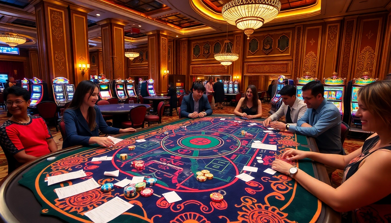 Experience ไฮโล Evolution ฝากถอนเร็ว at a vibrant casino table featuring animated dice and enthusiastic players.
