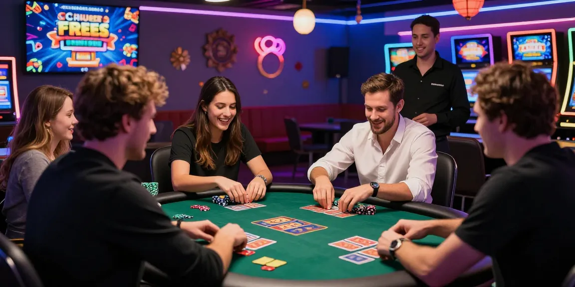 Engaged players enjoying games at https://gamebaidoithuong.is/, showcasing a lively casino atmosphere with colorful elements.