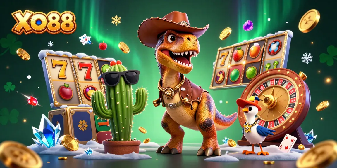 Experience the excitement of gambling with XO88 through this dynamic 3D casino scene.