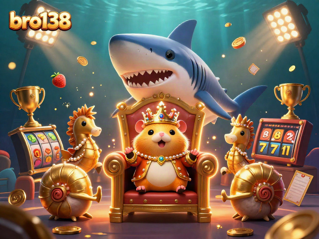Spin to victory with bro138’s thrilling slot machine adventure featuring a hamster king and sparkling treasures.