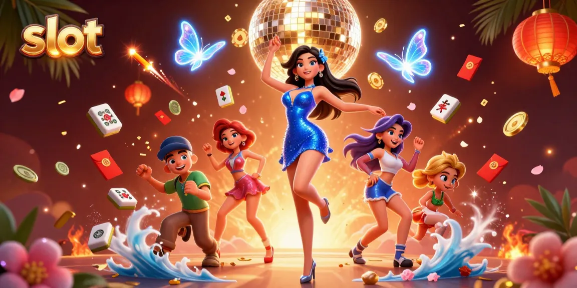 Spin to win big at slot games, featuring dynamic neon elements and a glamorous dancer.