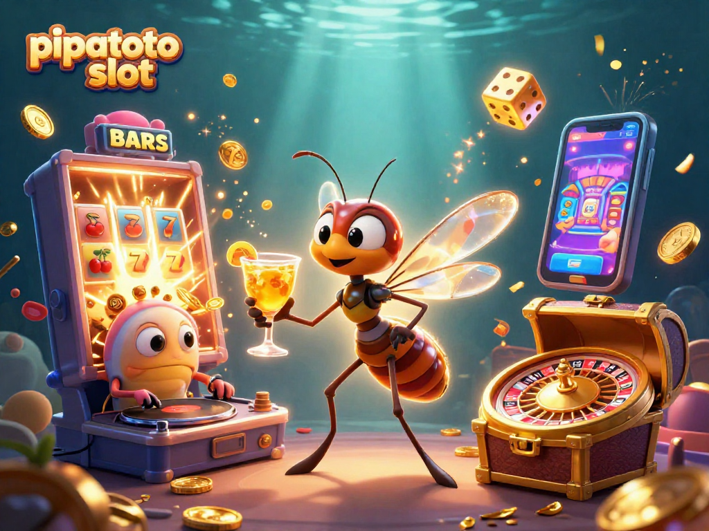 Experience thrilling wins with pipatoto slot as animated characters celebrate a lively casino atmosphere.