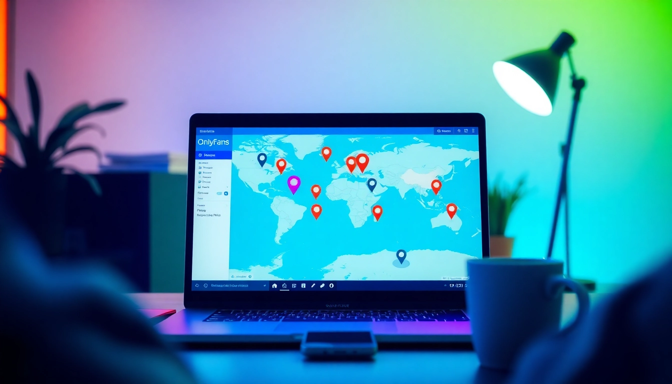 Discover OnlyFans Nearby Creators through a modern digital interface with a map display.