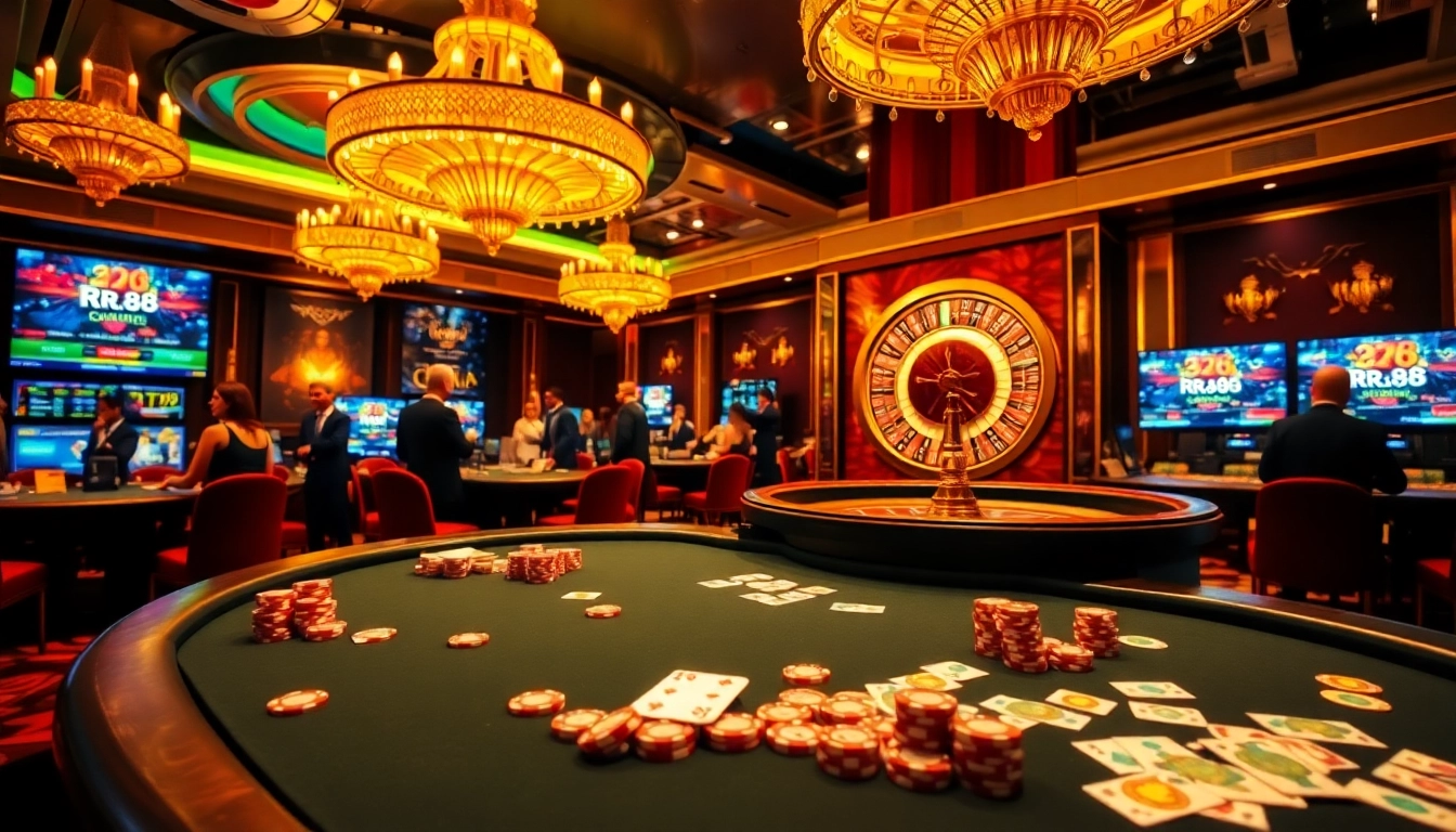 Experience the thrilling excitement of rr 88 with poker chips and a gleaming roulette wheel.
