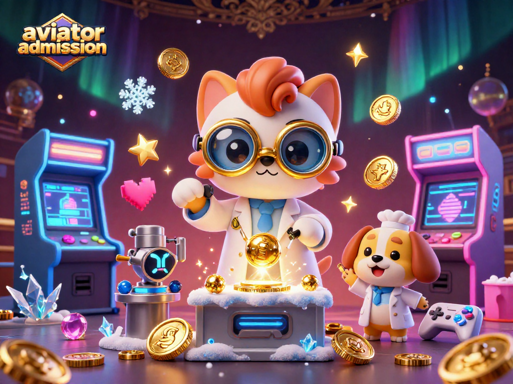 Aviator admission: Engage in thrilling gameplay with 3D characters creating gold in a vibrant casino setting.