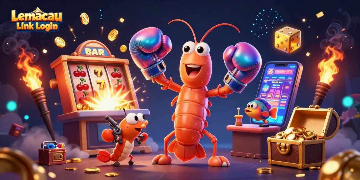 Spin the reels with the Lemacau Link Login in this vibrant 3D casino scene filled with jackpots.