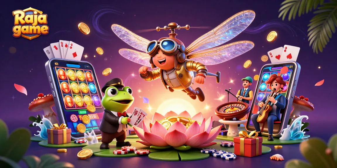 Engage in thrilling bets on Raja game with vibrant 3D characters and colorful casino elements.