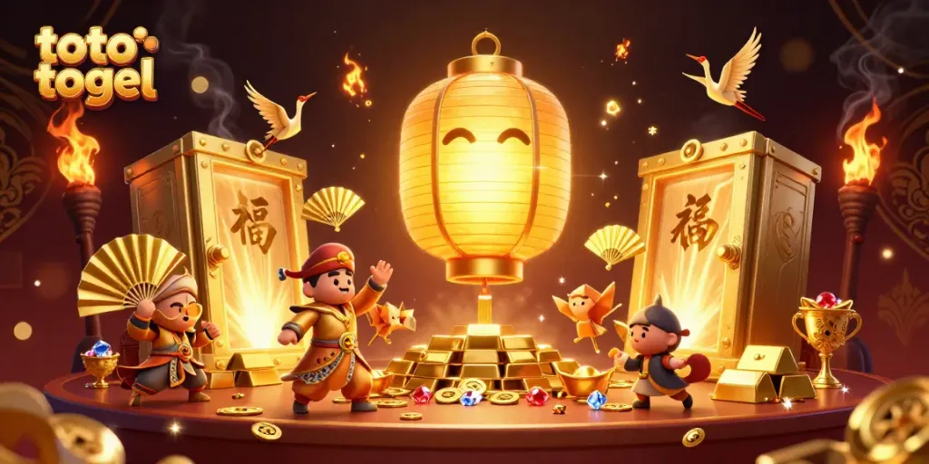 Experience thrilling opportunities in the toto togel realm with glowing spirits and rich treasure surroundings.
