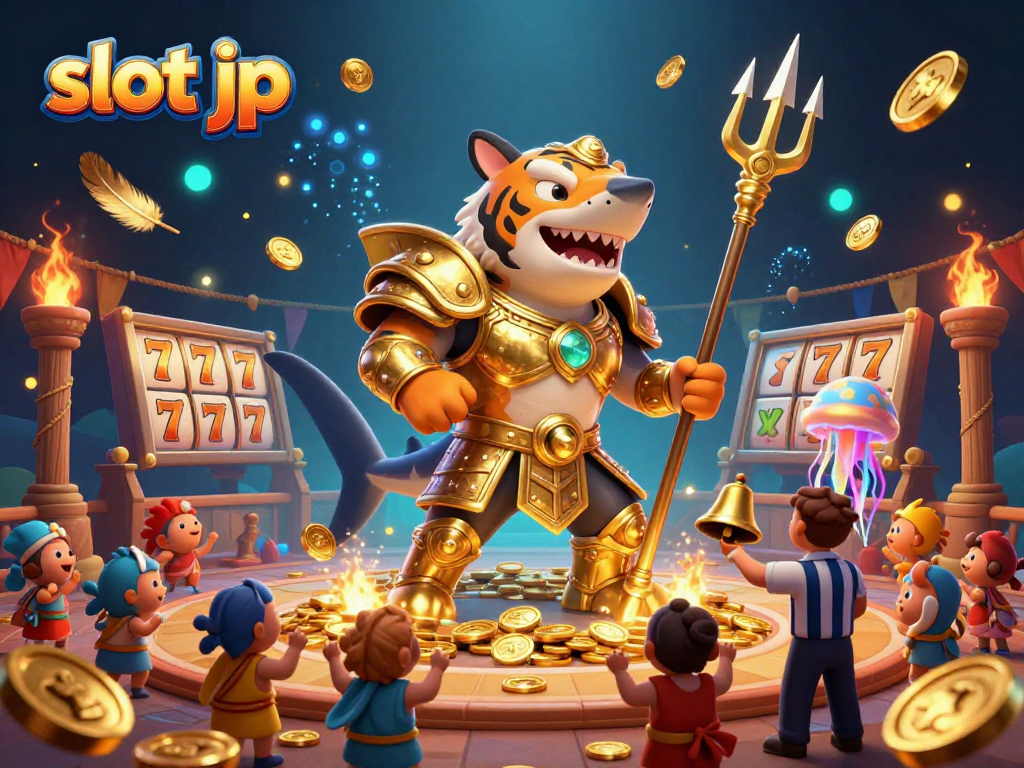 Engage with slot jp in vibrant underwater casino action featuring a powerful tiger shark.