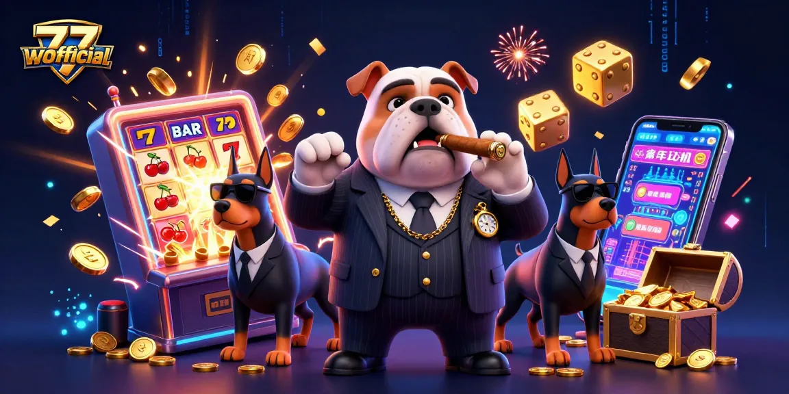 Engage with thrilling casino action at 77wofficial featuring vibrant 3D illustration of games and characters.