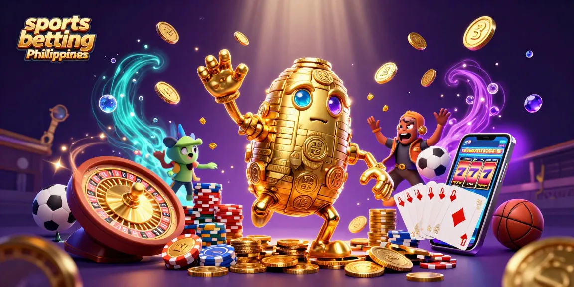 Experience thrilling sports betting Philippines action with 3D cartoon characters and vibrant casino elements.