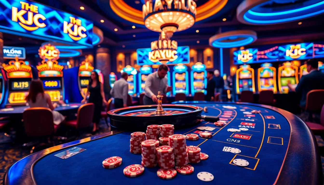 Players enjoying thrilling games at KJC's vibrant casino, showcasing excitement at https://www.kjc.global/.