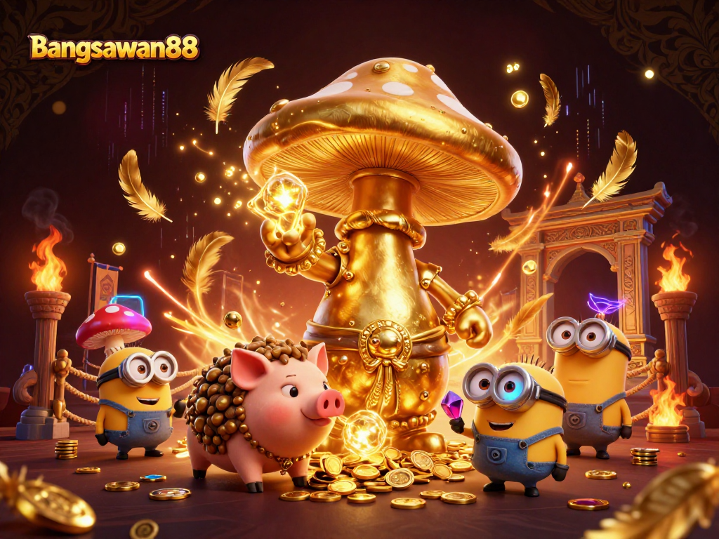 Engage with bangsawan88 as the golden wizard, truffle pig, and minions illuminate the casino adventure!