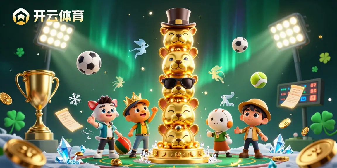 Engage with the vibrant world of 开云体育 through a dynamic sports betting scene featuring animated elements and casino symbols.