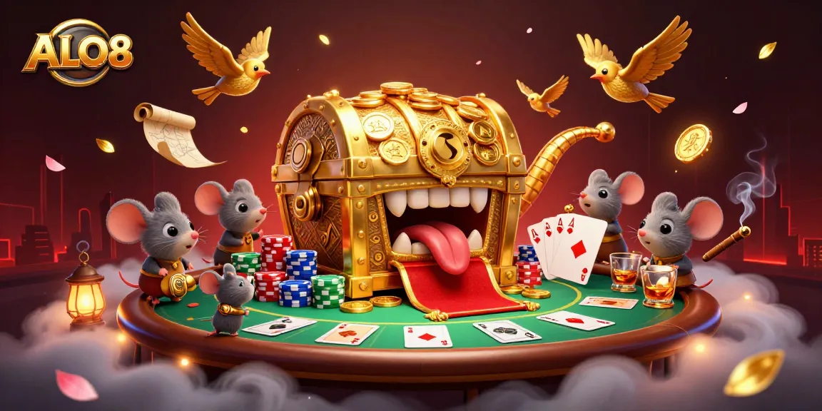 Experience the thrill of winning at ALO8, illustrated with vibrant casino elements and engaging characters.