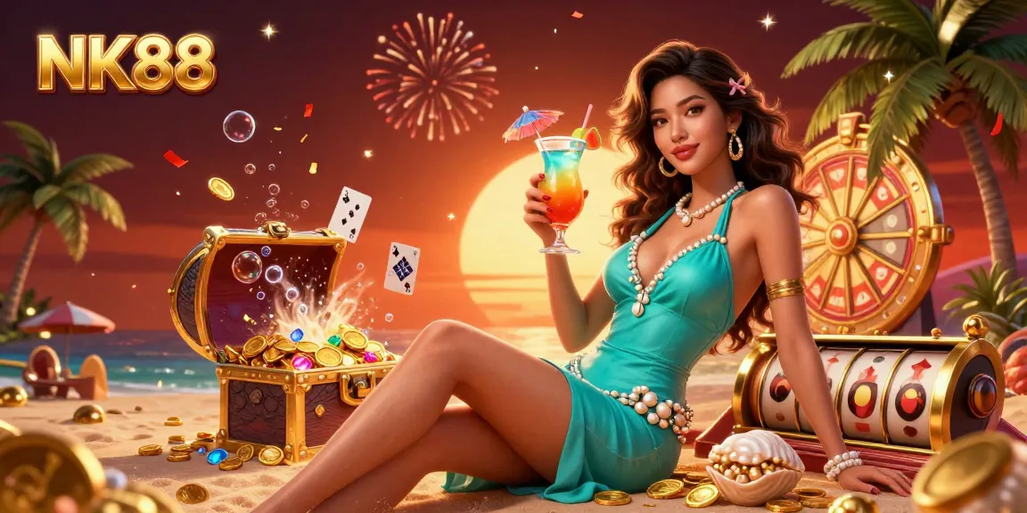 Experience the vibrant allure of NK88 Casino with stunning illustrations and captivating gameplay elements.