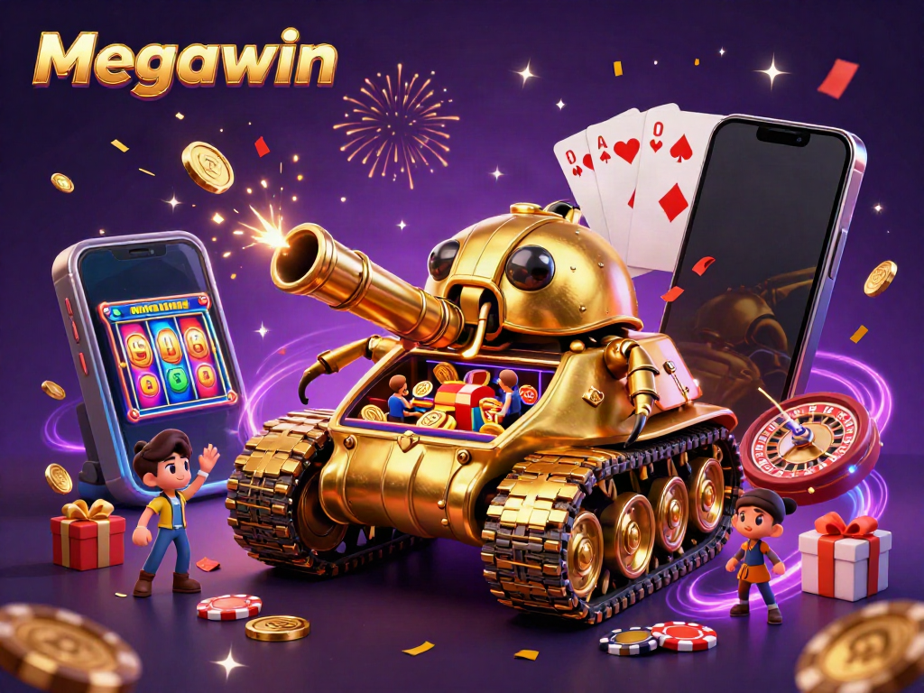 Mainkan Megawin dengan mobil tank emas yang menyimpan kasino mini di dalamnya dan hadiah menarik.