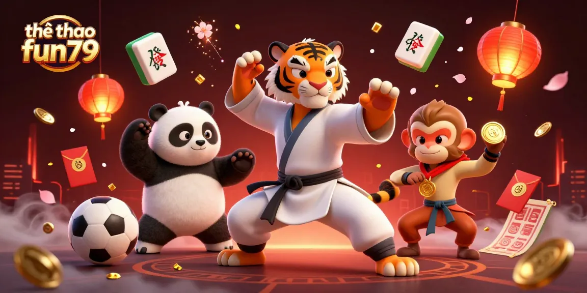 Experience thrilling bets with thể thao fun79, featuring vibrant characters in action-packed sports illustration.