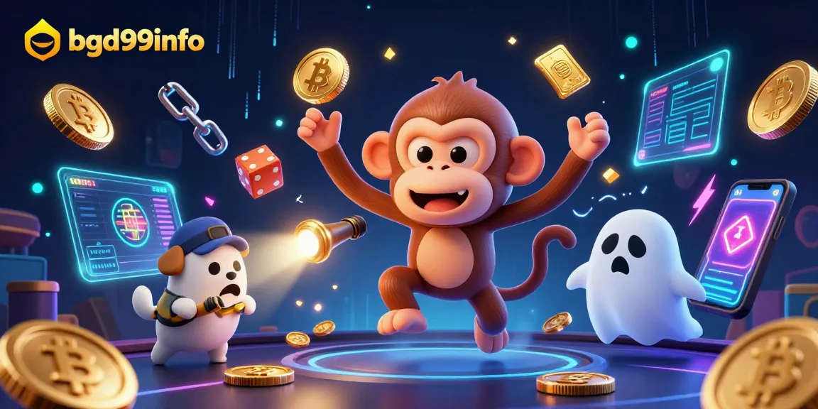 Engage in thrilling gameplay at bgd99info, featuring a playful poltergeist monkey and ghost-hunter puppy in a vibrant casino scene.