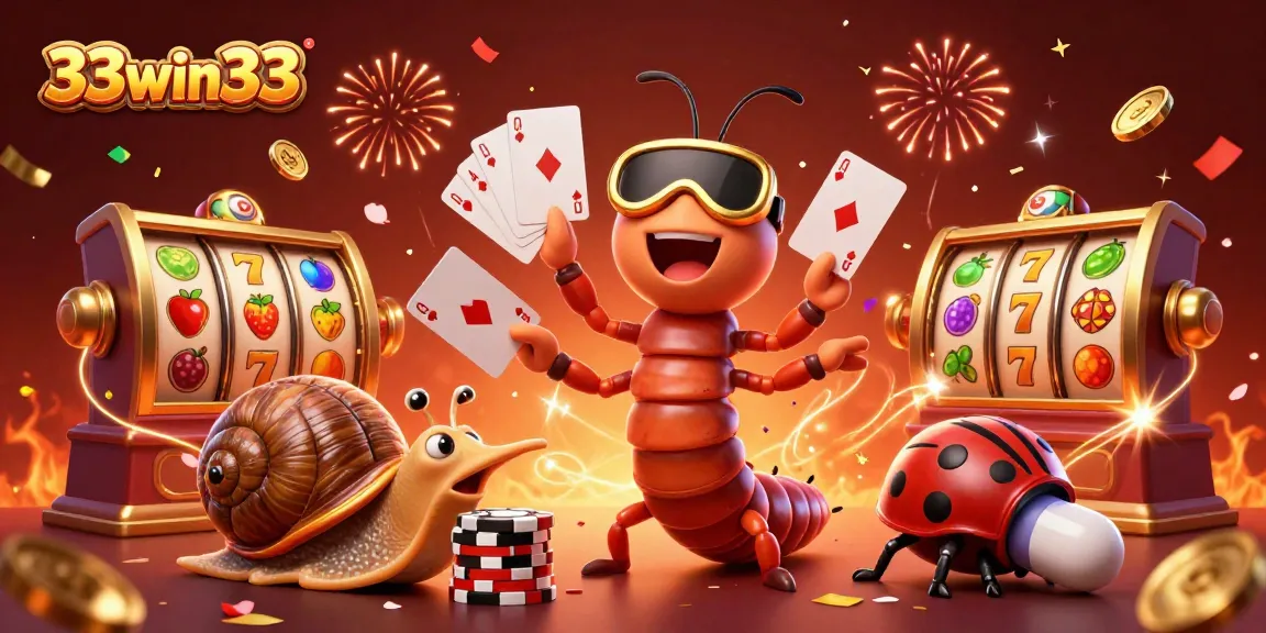 Experience vibrant gaming action at 33win33 with festive slot reels and strategic winning elements.