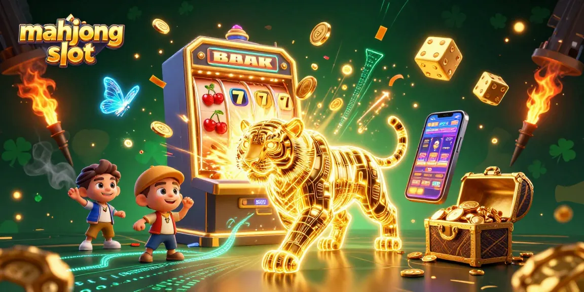 Engage in thrilling gameplay with this mahjong slot, featuring vibrant symbols and dynamic casino elements.