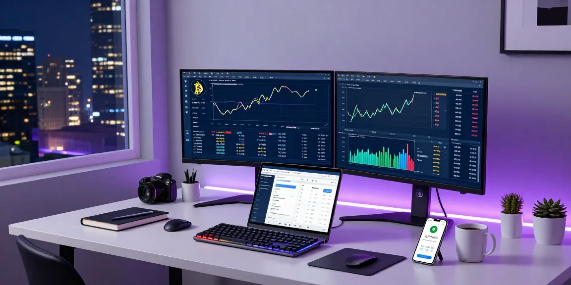 Cricbet - Dynamic crypto workspace displaying Bitcoin trading charts, DeFi platform, and digital wallet.