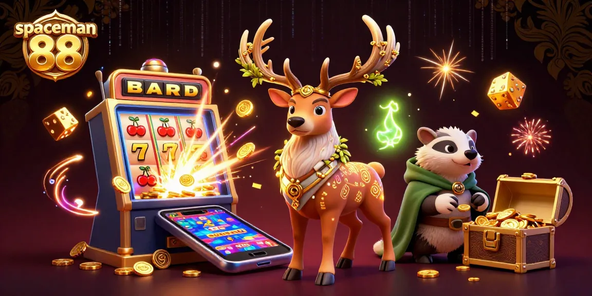 Engage with spaceman 88 for thrilling casino action in this vibrant 3D illustration.