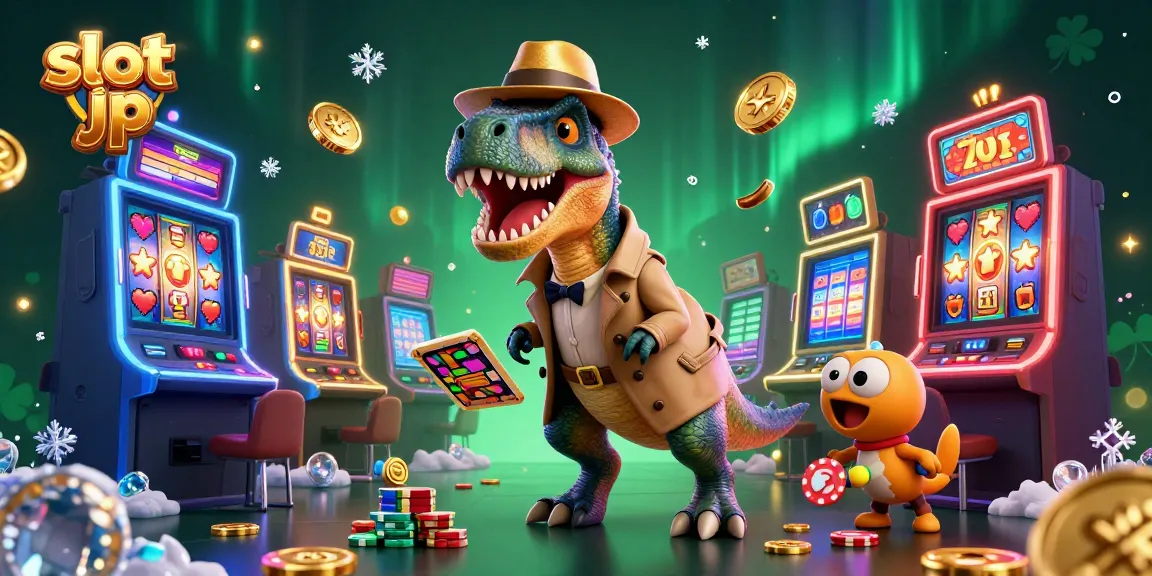 Experience thrilling wins at the slot jp with vibrant 3D illustrations of playful dinosaurs at the casino.