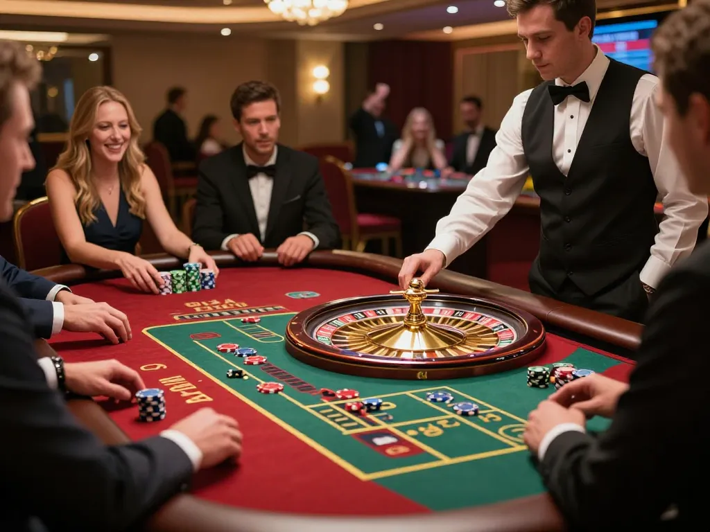 Experience thrilling roulette gameplay with 8xbet in a vibrant live casino setting.