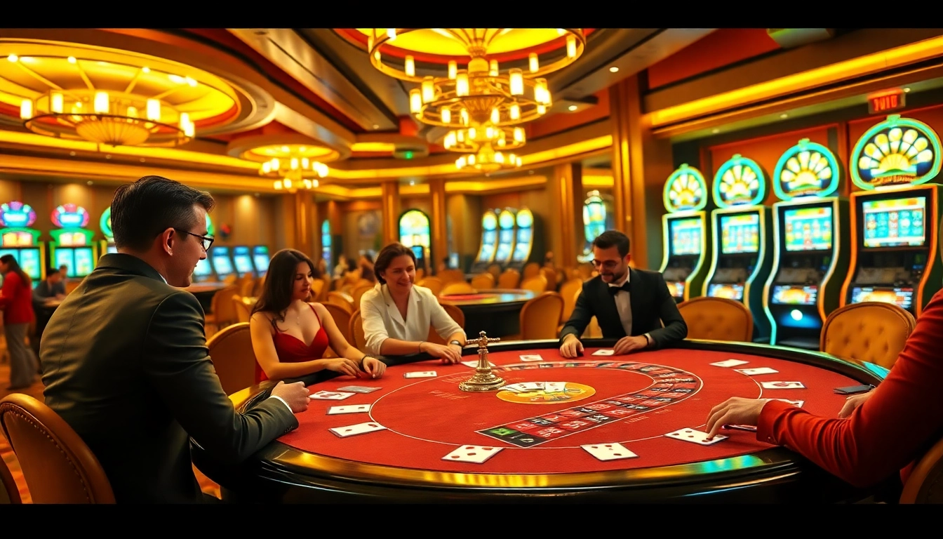 Experience thrilling gameplay at https://rr88ez.com/ with vibrant casino tables and excited players.