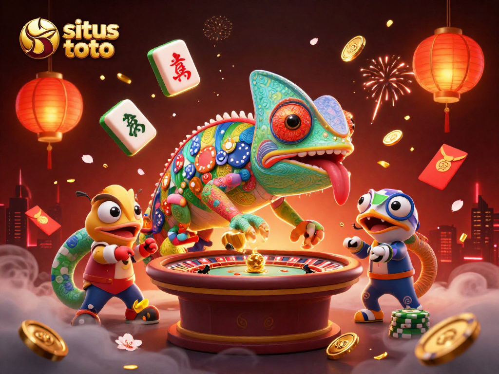 Engage with situs toto through thrilling games and captivating visuals of a vibrant casino scene.