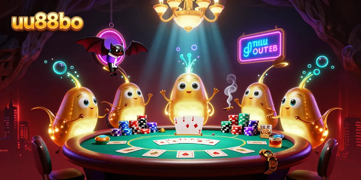 Experience captivating gambling fun at UU88BO with our glowworm-themed cave casino illustration.